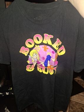 Black lizzie mcguire "Booked & Busy" Graphic T-Shirt
